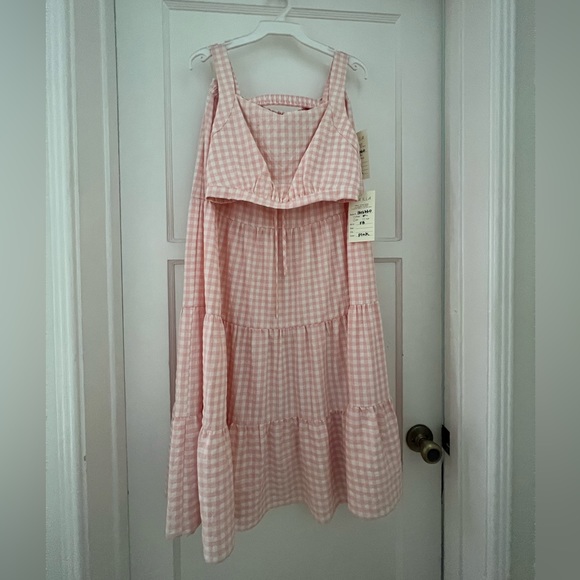 Barbie Pink Gingham Crop Top and Skirt Set - Picture 2 of 2